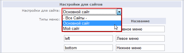 Типы меню для каждого сайта Типы меню для каждого сайта